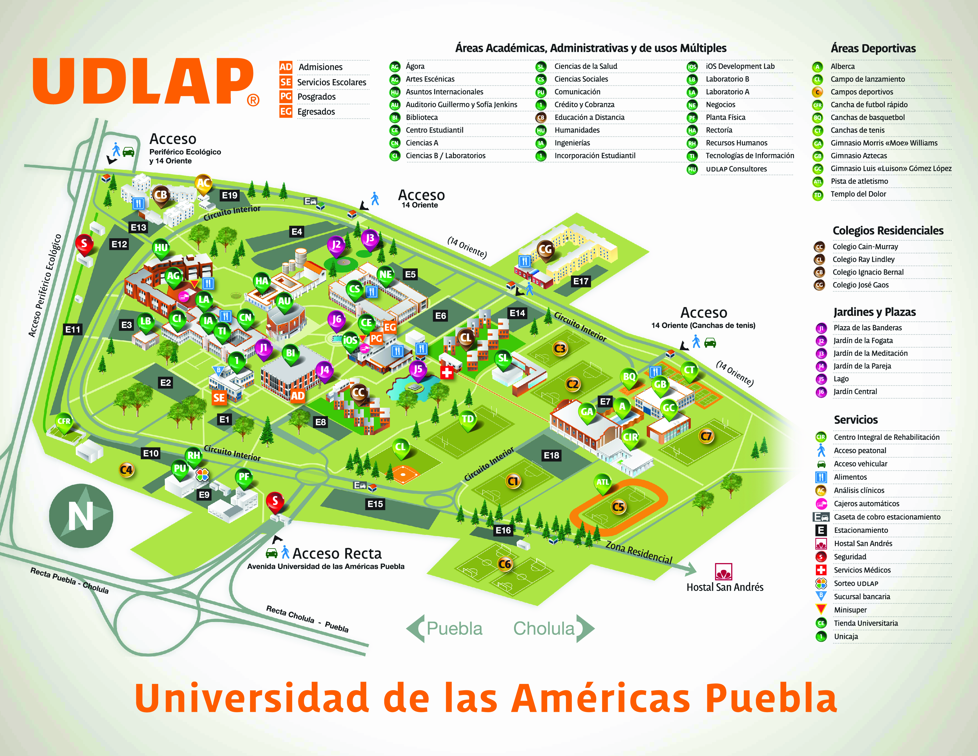 Mapa estacionamientos UDLAP