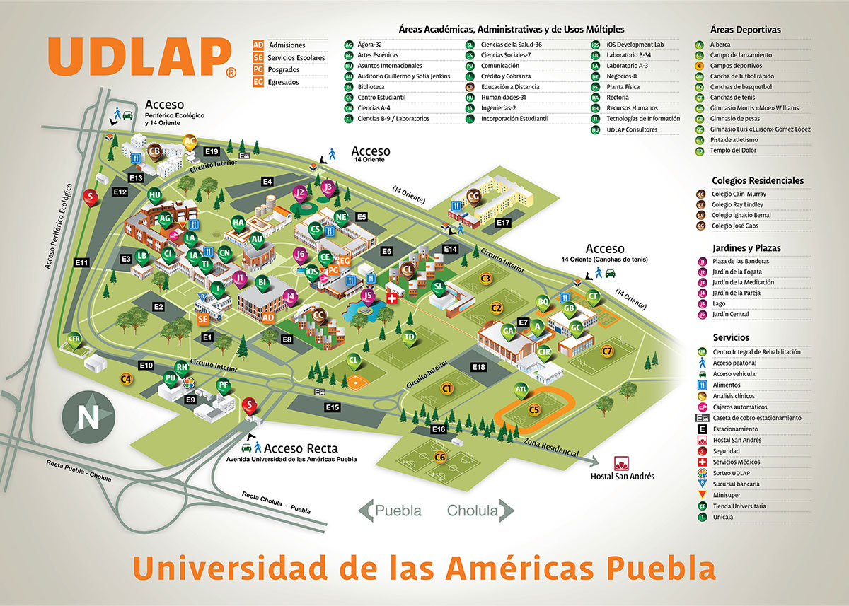 Mapa campus UDLAP
