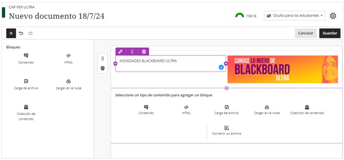 actualizaciones blackboard