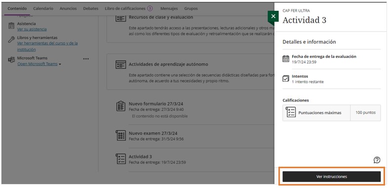 actualizaciones blackboard