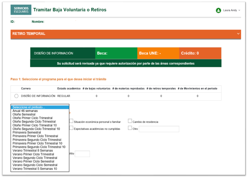 pasos de baja