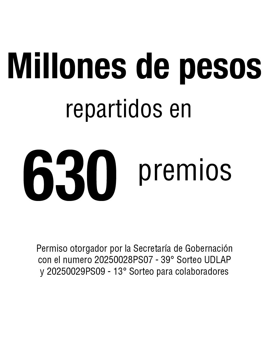 Más de 64 millones de pesos repartidos en 630 premios - Sorteo UDLAP