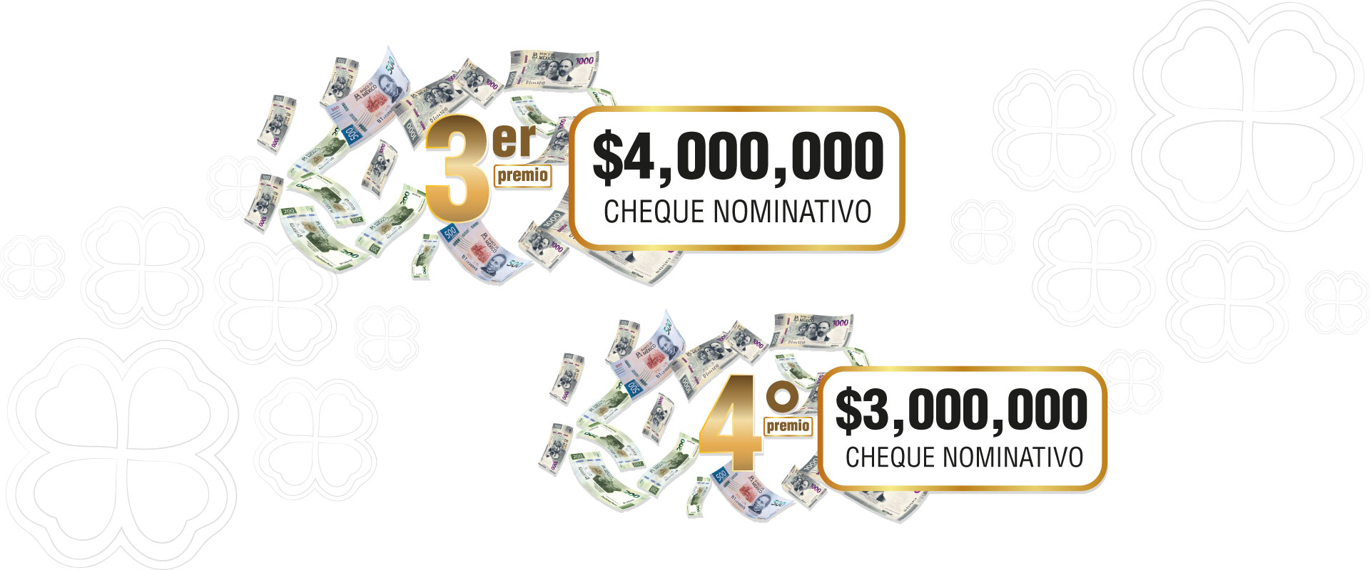 Tercer y Cuarto Premio - Cheque